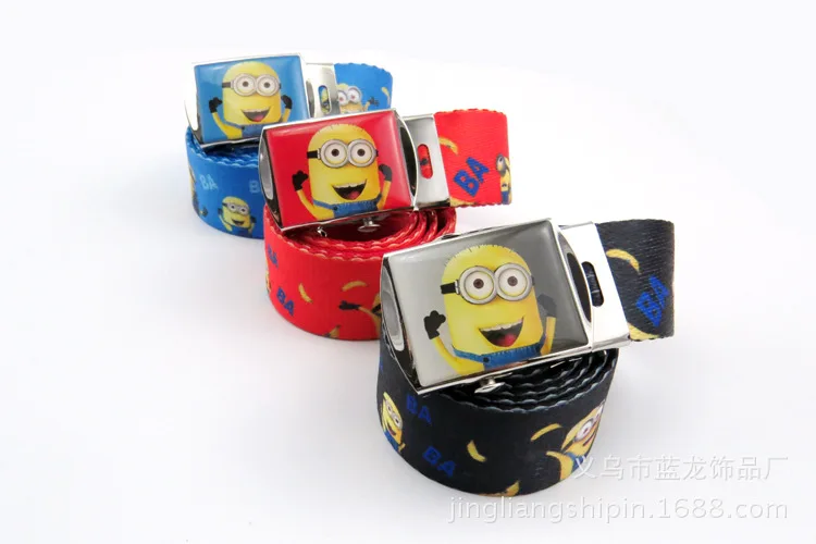 Ремень брезентовый с мультяшным принтом миньонов для мальчиков и