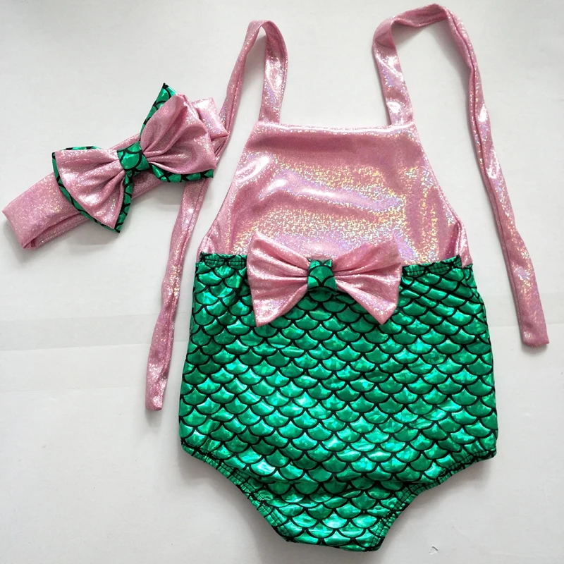 Cute Princess Kids Baby Girl Mermaid Swimwear Halter Bowknot Bikini Swimsuit Swimming Swimmable Bathing Suit Beachwear |