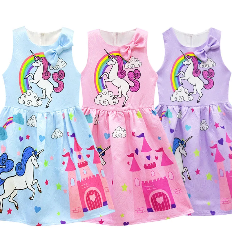 Childrens Unicorn t shirt Girls unicorna dress cartoon Moana Kids baby Boys cloth Cotton Sleepwear Nightwear Pajamas Set | Детская