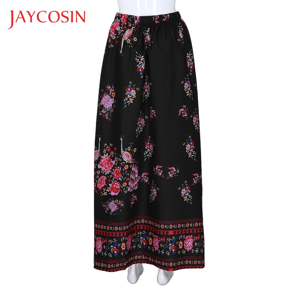 JAYCOSIN юбка макси в стиле бохо пляжная Цветочная Праздничная женская летняя