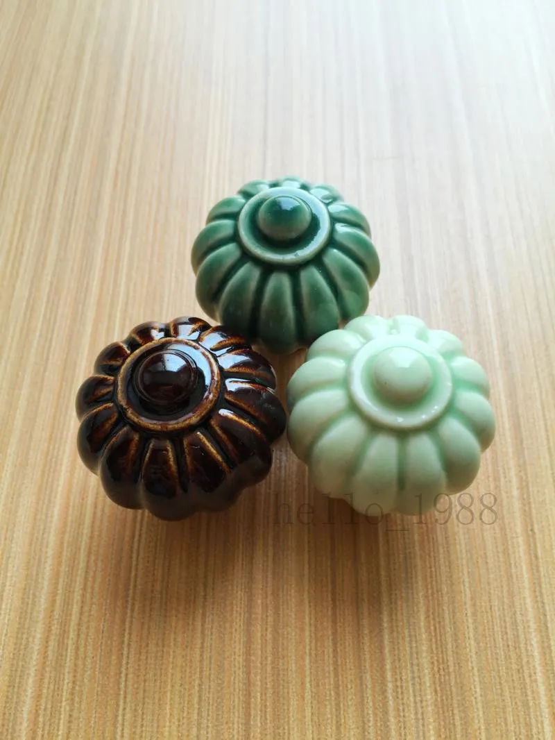 Милые однотонные Кухня Керамика ручка в виде тыквы шкаф буфет комод ящика