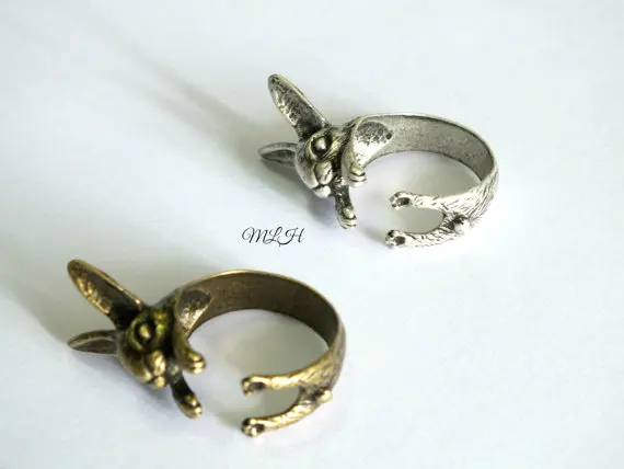 Минимальный 1 шт. кольцо с зайчиком кролика полированной Банни Тапочки кроликом