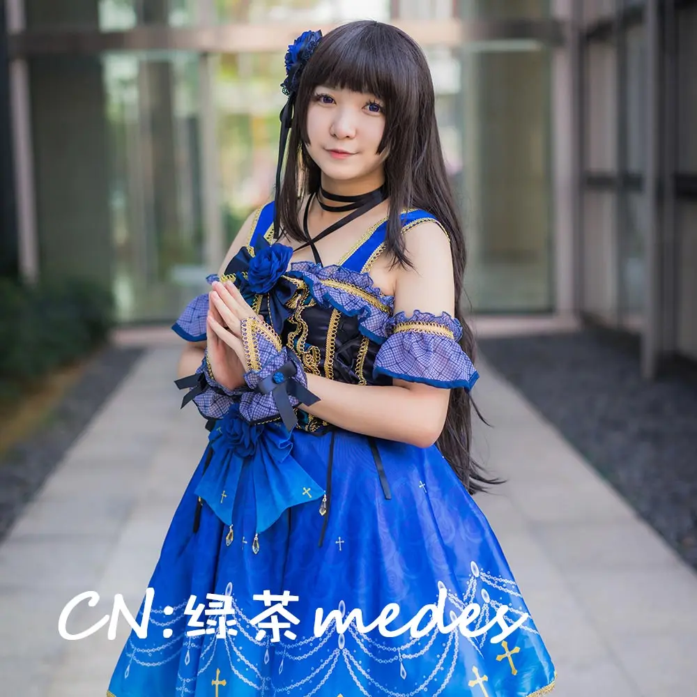 CGCOS Косплэй костюм COS BanG Dream! Roselia 4th один единство Ринко Shirokane платье аниме Хэллоуин Рождество