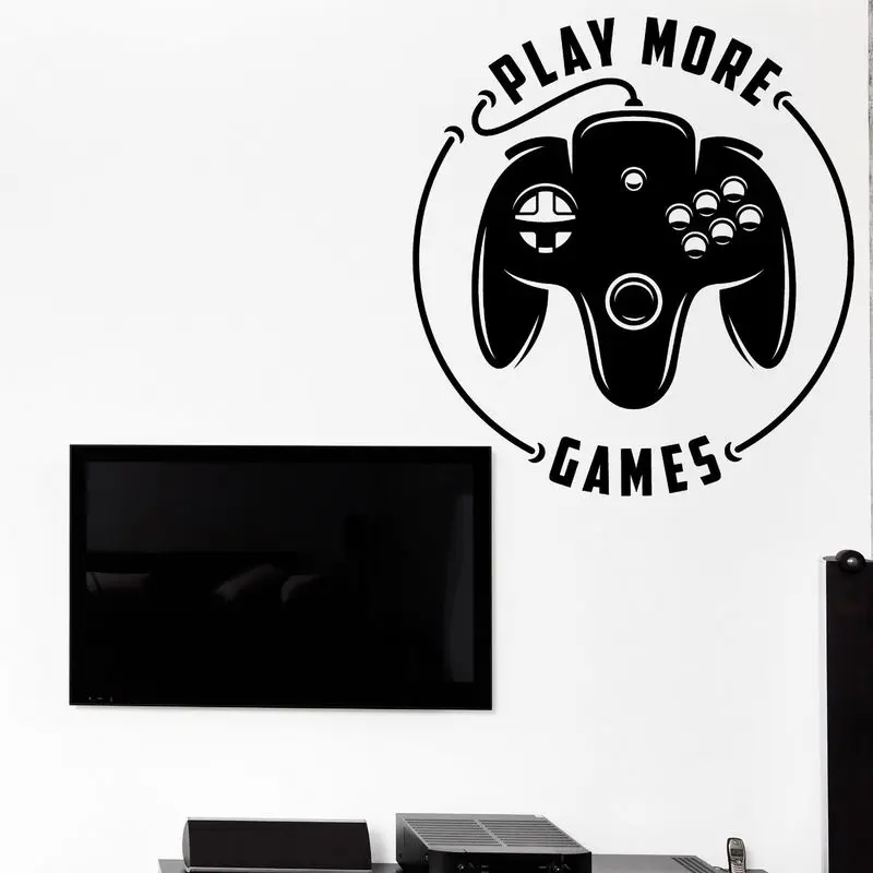 Eat Sleep Game наклейка повторная игра комната Наклейка плакаты игровой тематики геймер виниловые наклейки на стены Parede Декор Фреска видео игра наклейка