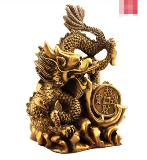 Fengshui Bronze Ware Chinese Channel Dragon Zodiac Longpan Home Craft Articles | Дом и сад