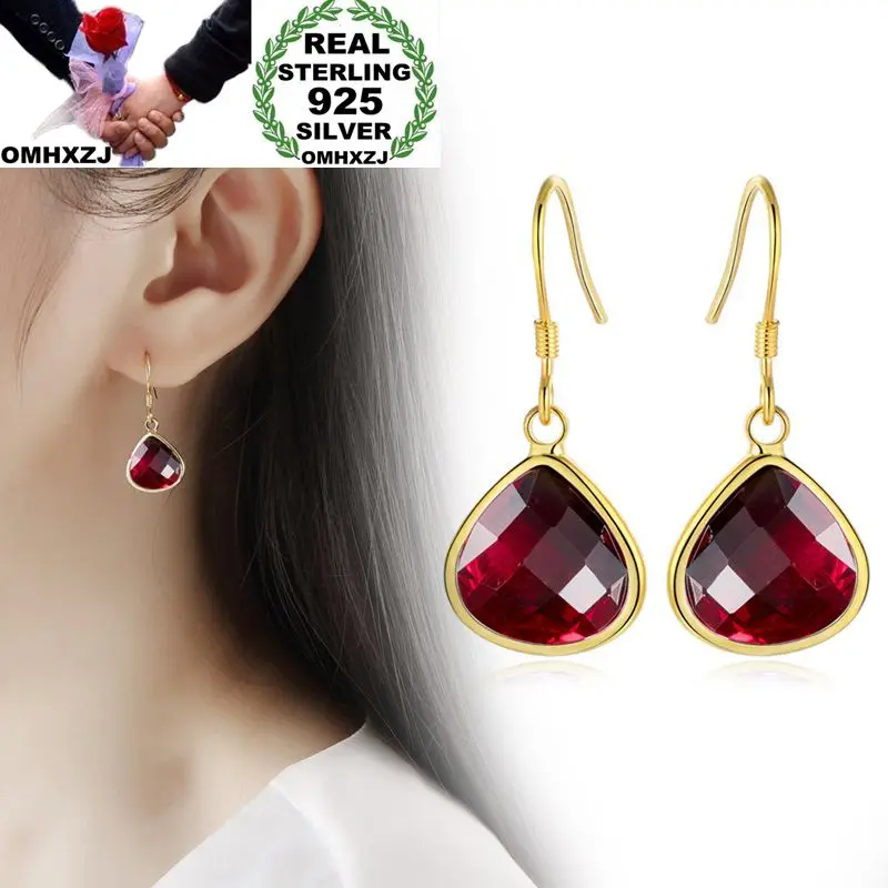 

Серьги OMHXZJ из серебра 925 пробы с фианитами, 8 цветов