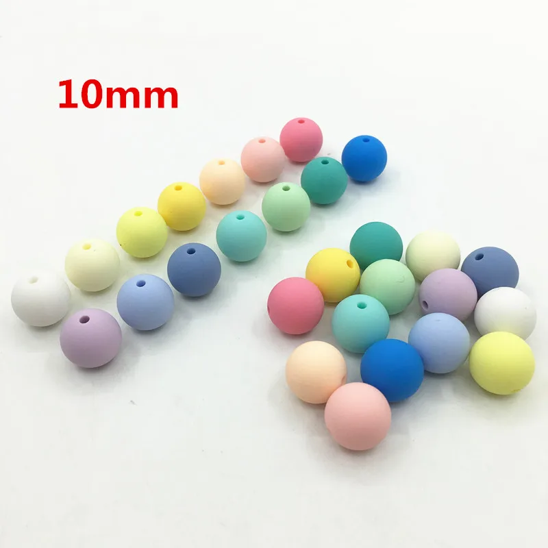 

10MM silicone teething round Beads for Teething Necklace silicone chew bead for baby teether BPA safe loose beads teether toys