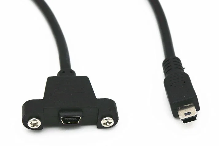 30 см мини USB2.0 папа к Мини B гнездовой панельный Удлинительный кабель с винтами |