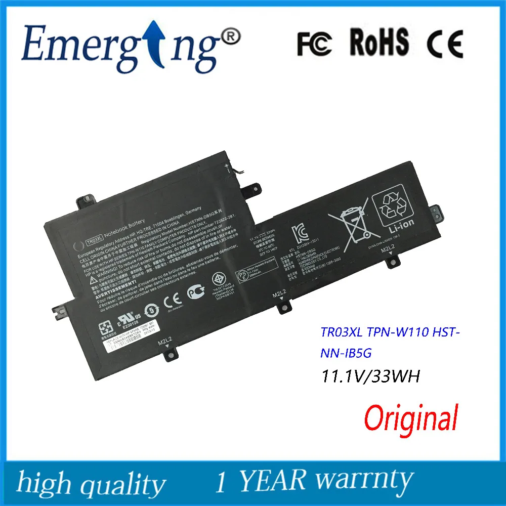 

11.1V 33WH New Original Laptop Battery for HP TPN-W110 HSTNN-IB5G TR03XL