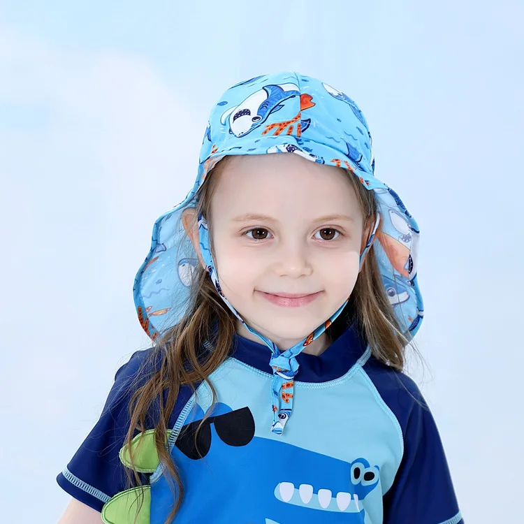 Детская летняя кепка с УФ-защитой, голубая акула, для детей 1-4 лет, Кепка От Солнца, мягкая шапка-светильник, детский козырек для девочек и мальчиков, дышащая Кепка с защитой от ультрафиолета