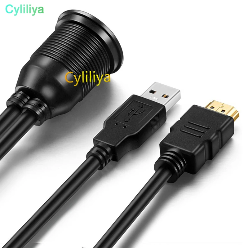 100 шт. x 3 фута Автомобильный USB HDMI AUX панель расширения кабель для скрытого монтажа