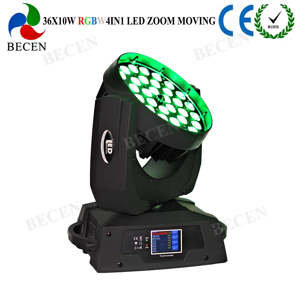 1-6 шт. сенсорный экран 36x10 Вт rgbw 4в1 светодиодный зум moving head wash light dmx512 led night | Лампы и