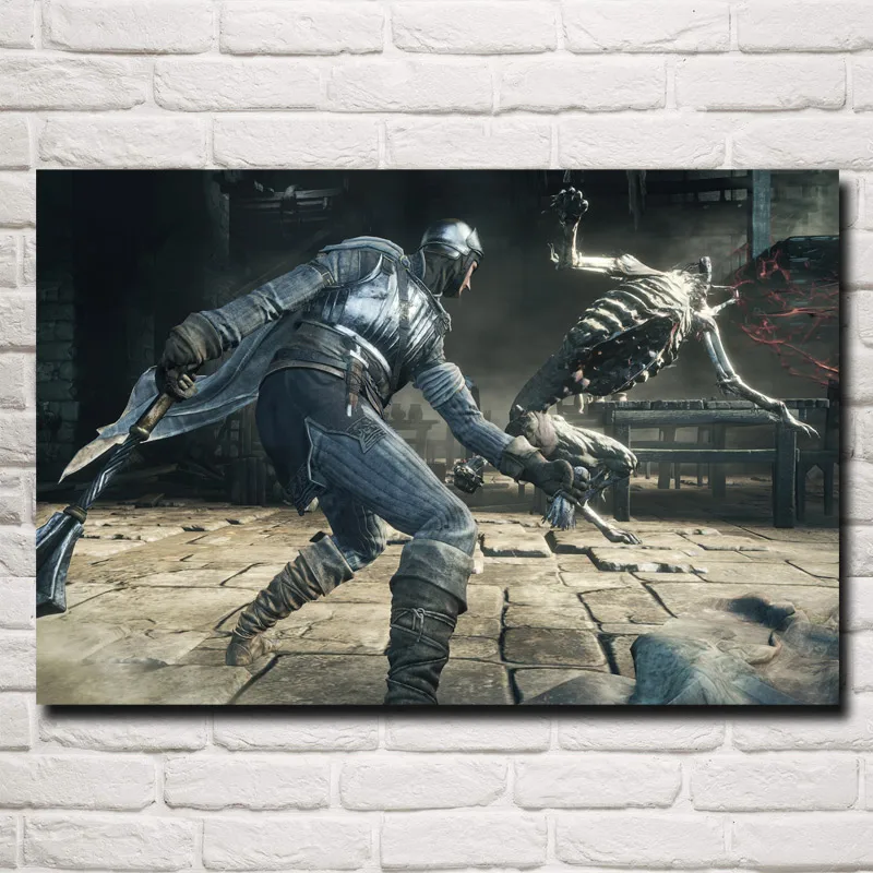 FOOCAME Dark Souls произведение искусства видеоигры искусство шелковая ткань плакат печать домашний Декор стены картина 12x18 16X24 20x30 24x36 дюймов - Цвет: 024