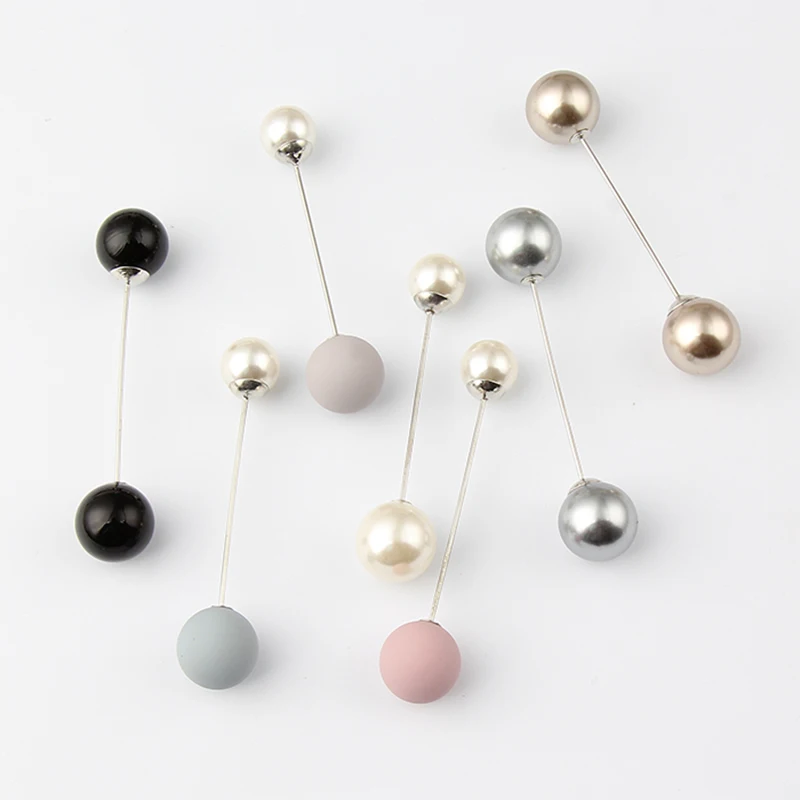 

Fashion 1Pc Woman/Girl Imitation Pearl Brooch Classic Charm High Quality Accessories Simple Double Pearls Brooches All-match