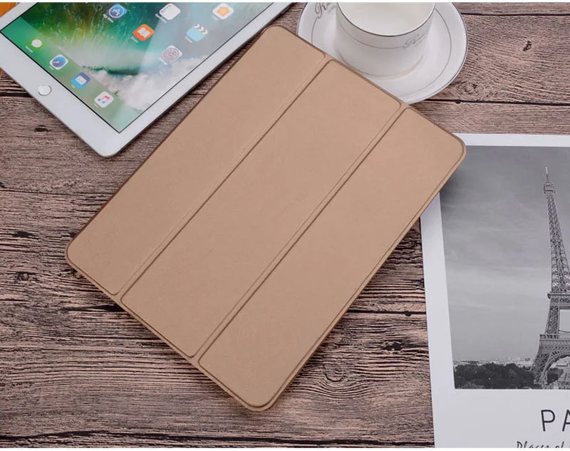 Для ipad чехол с Apple Pencil Holder из искусственной кожи Силиконовый мягкий чехол умный чехол для Apple ipad Air 1 Air 2 Pro 9,7 - Цвет: Золотой