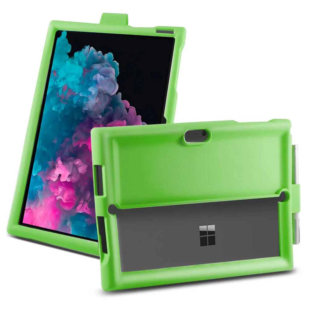 Для microsoft Surface Pro 3, 4, 5, 6, чехол Чехол для задней части планшета чехол силиконовый плоский корпус защитой от ударов при падении и анти-скольжения с ручкой паза крышка