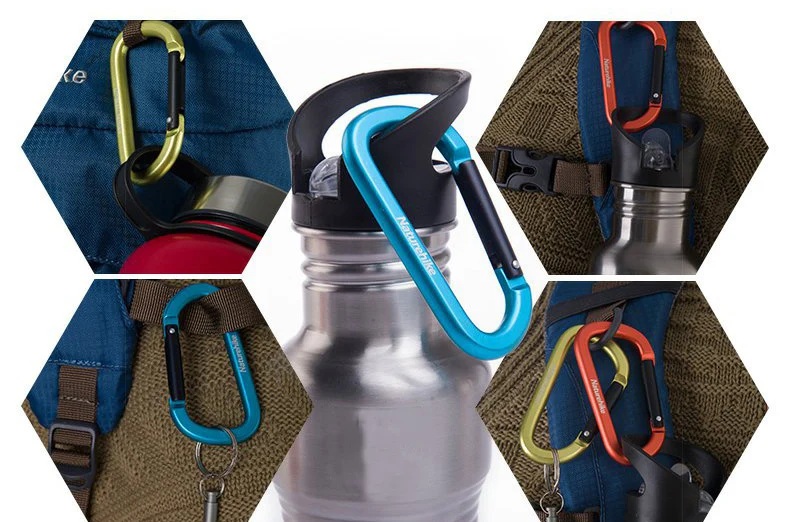 Naturehike 5 шт./лот алюминиевый сплав карабины Кемпинг брелоки бутылка пряжки путешествия рюкзак висит крючки NH15A001-H