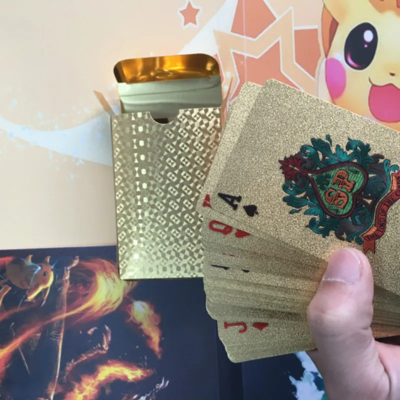 Набор для покера с золотой фотофольгой Волшебная карта пластиковая Фольга