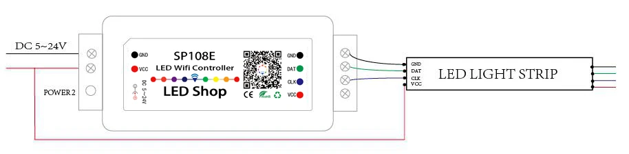 SP108E/SP107E/SP105E/SP110E SPI wifi Bluetooth pixel IC контроллер от смартфона приложение для WS2812B WS2813 SK6812 полосы DC5-12V