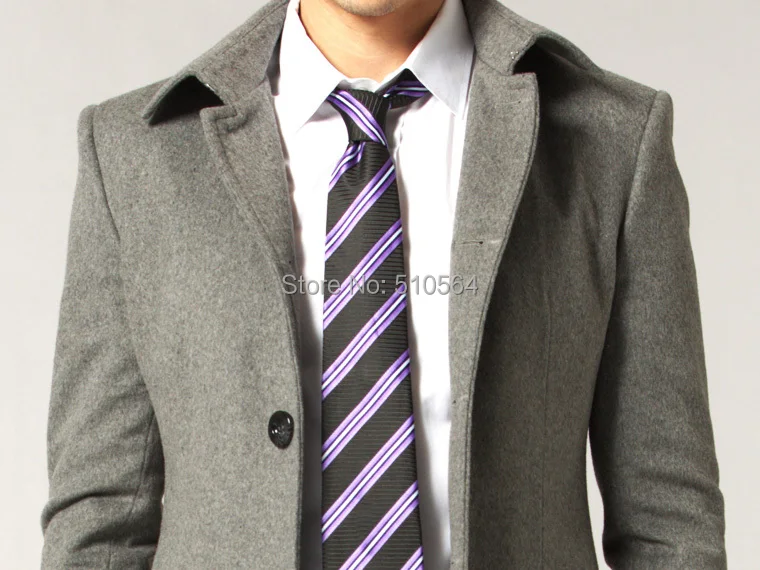 Изготовлено на заказ приталенное мужское светло-серое кашемировое пальто