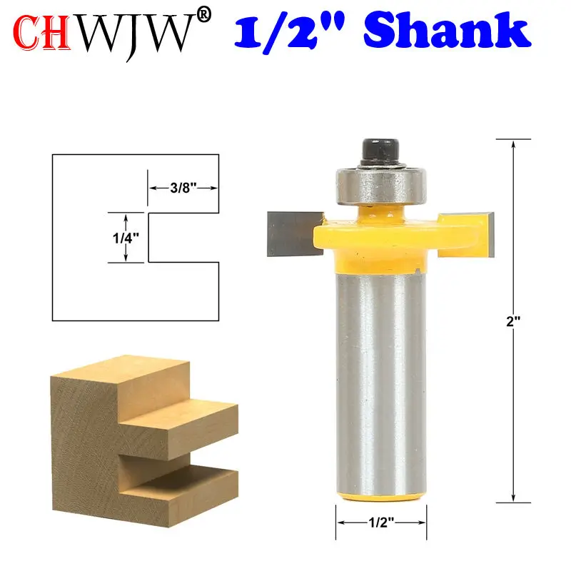 

1pc 1/2" Shank 1/4" Slot Slotting & Rabbeting Router Bit Woodworking cutter Tenon Cutter for Woodworking Tools