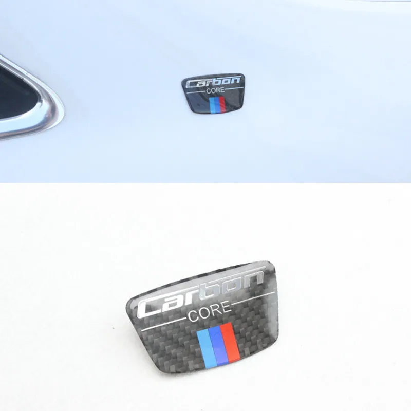 Углерода Волокно эмблема Наклейки для автомобиля в колонке Стикеры BMW E46 E39 E60 E90 F30