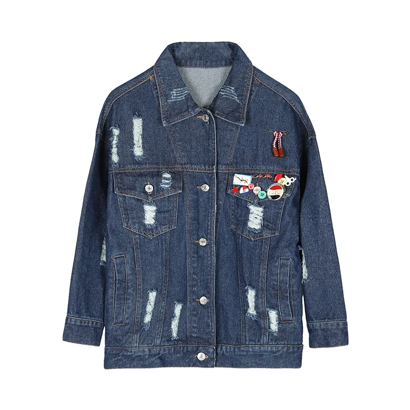 

Denim Jacket Women 2019 Autumn Winter Plus size XL-4XL Long sleeve Single-breasted Jeans Short Outerwear Casual Coat Female G301