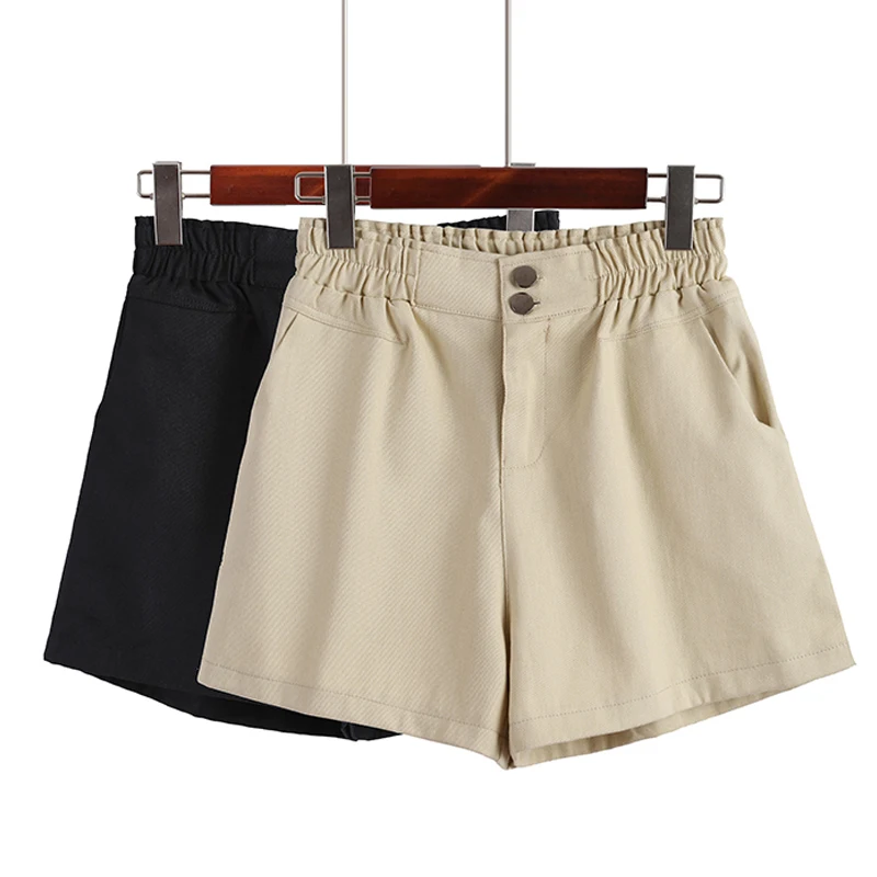 Женские шорты большого размера 4xl летние свободные с высокой талией модель 2017