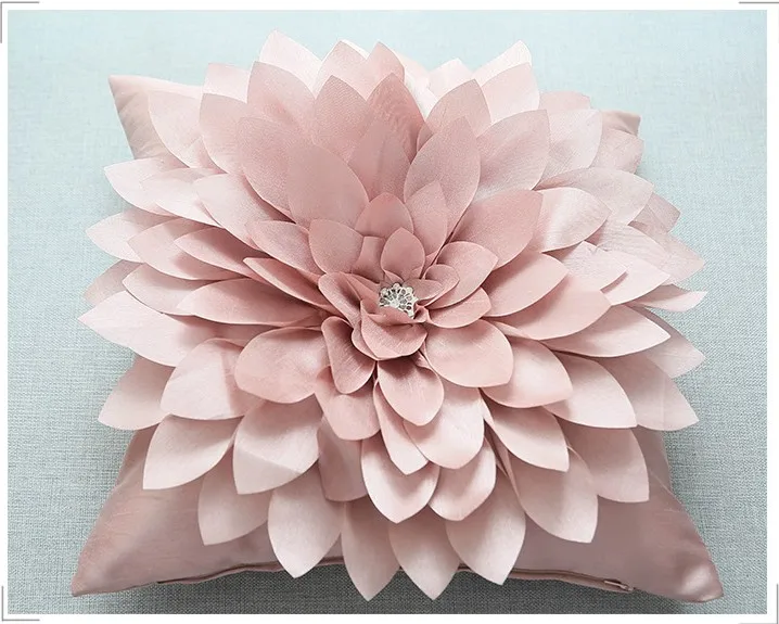 3D наволочка для подушки ручной работы с бриллиантами и цветами внутренней