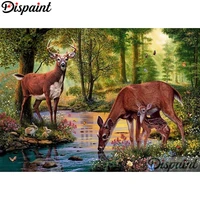dispaint full squareround drill 5d diy diamond painting animal deer embroidery cross stitch 3d home decor a10392