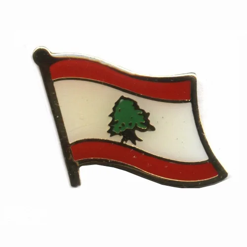 Нагрудный значок с флагом Lebanon страна+ Железная латунь+ Краски+ эпоксидная смола+ Кнопка бабочки-(350 шт/лот