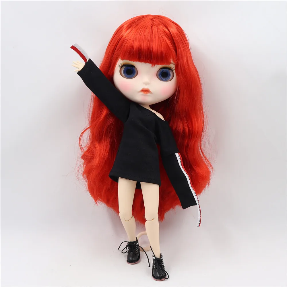 Кукла Blyth BL0115 от ICY DBS с белой кожей прямые красные волосы новое матовое лицо