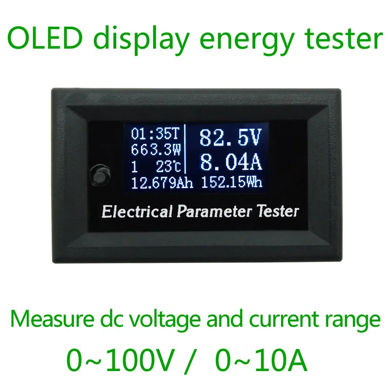 HD OLED В 100 в DC Вольтметр дисплей Мониторы тестер токовые метры зарядное устройство