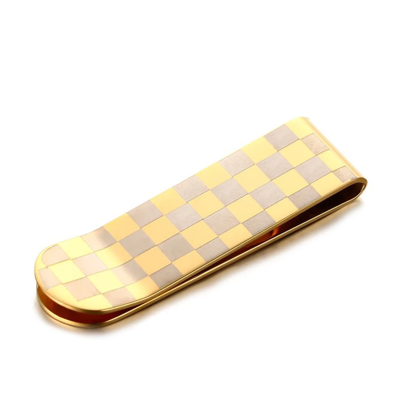 

Minimalist Titanium Stainless Steel Symbol Money Clips Gold Money Clip Card Dollar Cash Holder