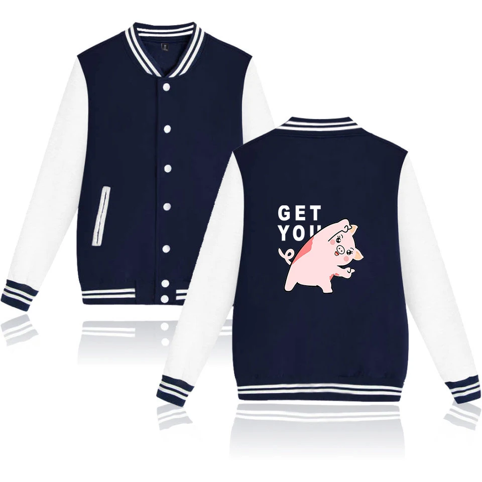 Популярная бейсбольная форма в стиле хип-хоп Kawaii Pig Vrouwen корейские фанаты из