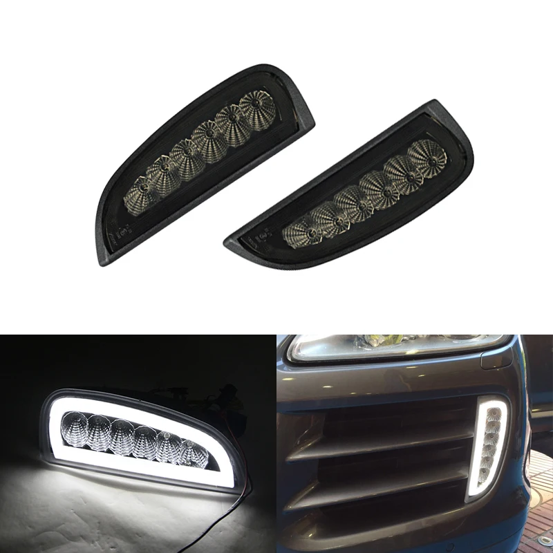 2x Switchback Led DRL дневные ходовые огни с янтарным поворотом для Porsche Cayenne 957 2007 2010 CAN bus