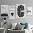 Минималистичная Скандинавская вдохновляющая Картина на холсте с буквами, черный и белый плакат, печать на стене, картина для гостиной, Декор для дома и офиса