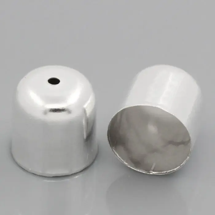 

DoreenBeads Retail Necklace End Tip Bead Caps Silver color 12x12mm,100PCs