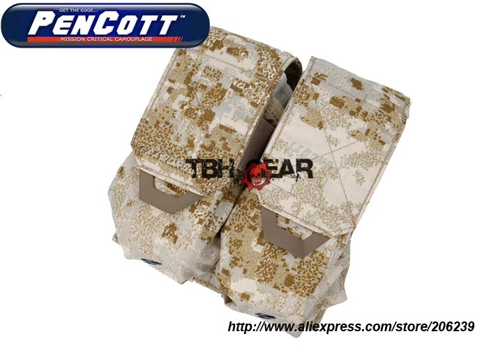 

TMC Double M4 Magazine Pouch PenCott SandStorm MOLLE M4 Mag Pouches(SKU12050674)