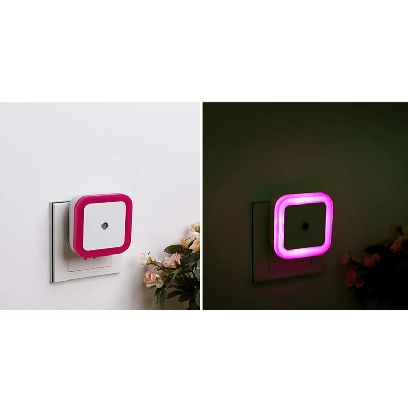 Hoomall 1 шт. EU/US Plug Светодиодный Ночник светильник с датчиком управления ночной Светильник для маленьких детей Автоматическое включение/выключение настенный светильник для спальни