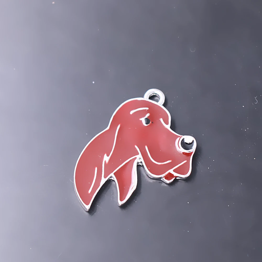 Metal Enamel Color Irish Setter Dog Charm Custom Pendants Pet Animal Jewelry For Bracelet Necklace Keychain Making DIY | Украшения и