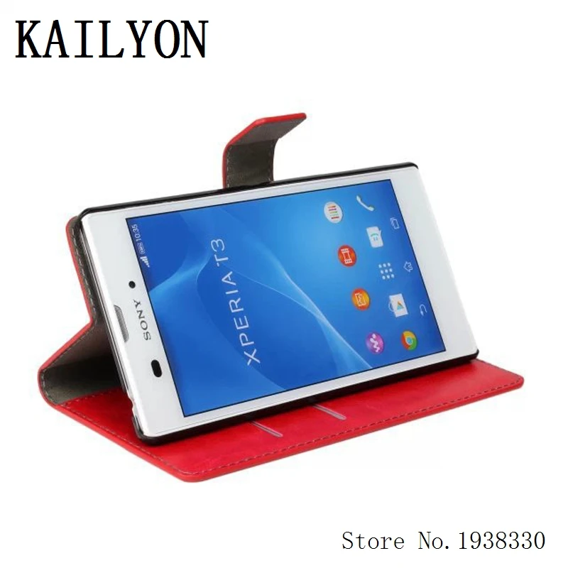 KAILYON для sony Xperia T3 роскошный Флип PU кошелек кожаный чехол M50W D5103 телефона s сумка с