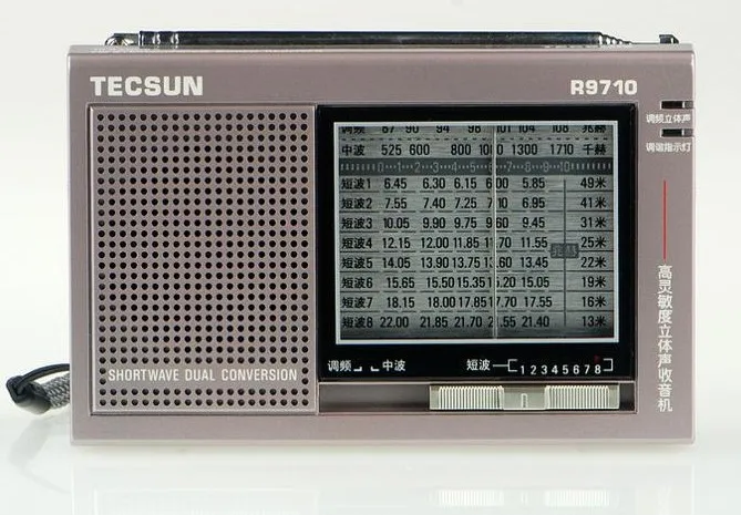 TECSUN R 9710 FM/MW/SW двойной конверсионный радиоприемник со встроенным динамиком