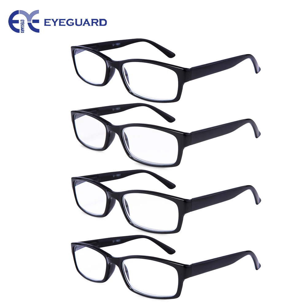 

EYEGUARD READERS 4 Pairs of The Unisex Spring Hinge Readers Fit for Men and Women Reading Glasses