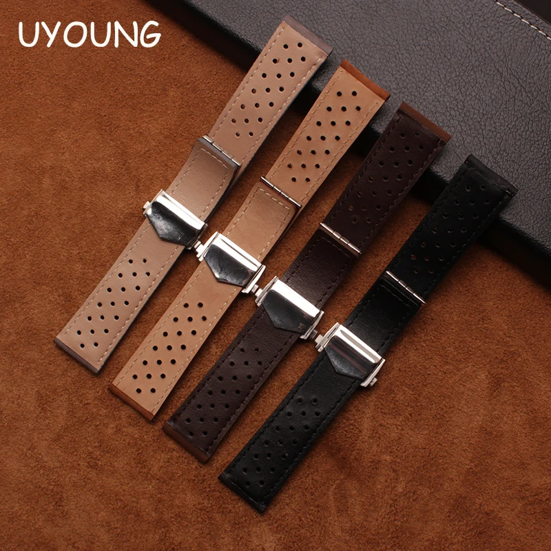 Качественный ремешок для часов из натуральной кожи 22 мм новый узор потертый