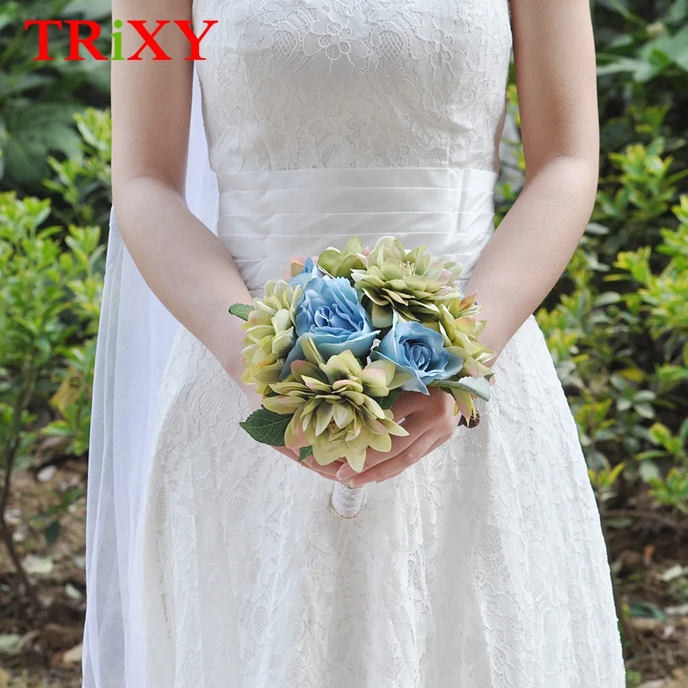 TRiXY A19 дешевые рекламные Свадебные украшения для подружки невесты букет