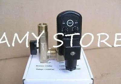 220V 1/2 &quotавтоматический таймер компрессор конденсат слив Соленоидный клапан|solenoid