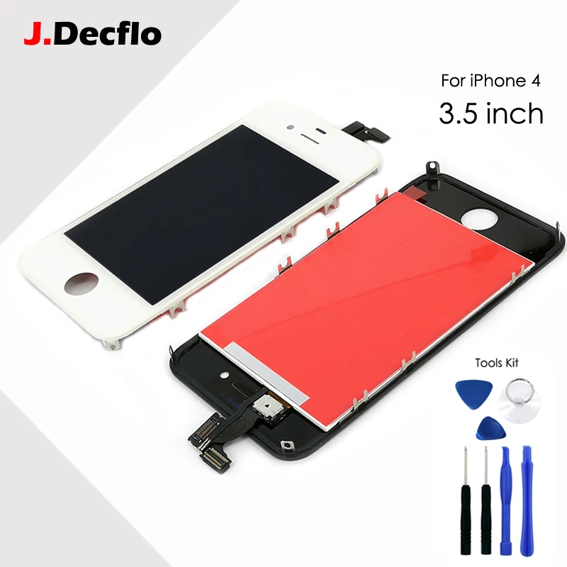 1 Piece LCD Screen Display Assembly For iPhone 4 4S Digitizer Touch Replacement Complete Free Gifts+Tempered Glass | Мобильные