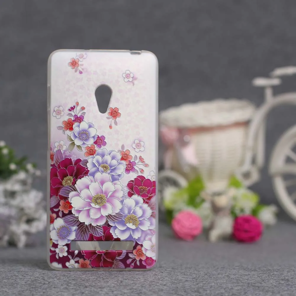 Новый мягкий силиконовый чехол из ТПУ с 3D рельефным принтом цветов для Asus Zenfone 5