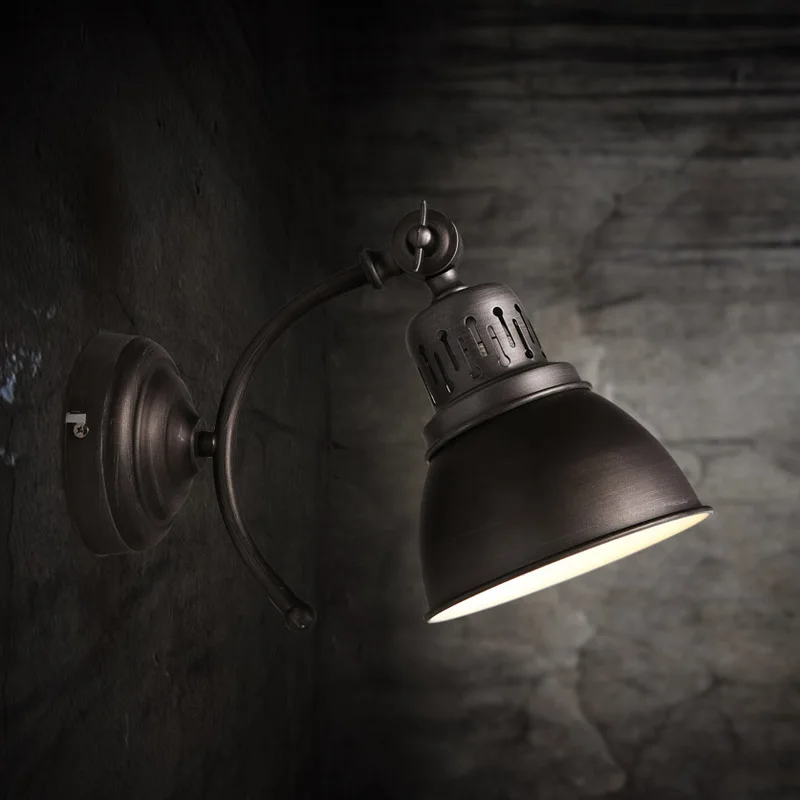 

American retro industrial wind wall bar iron corridors living room balcony stairs adjustable lamp